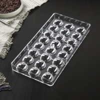 Форма для конфет и шоколада KONFINETTA &laquo;Полусфера&raquo;, 27,5&times;13,5 см, 24 ячейки 3&times;3 см, цвет прозрачный