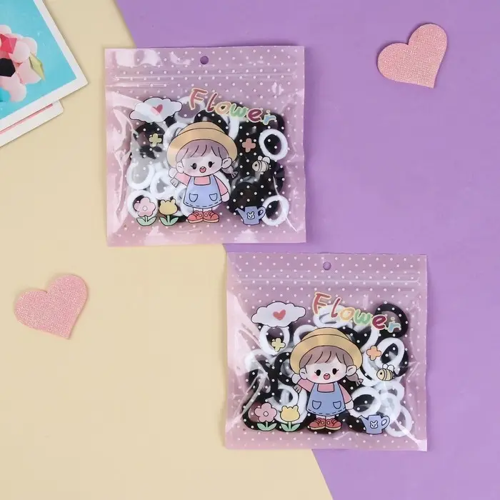 Резинка для волос "Хорошие пожелания" (набор 50 шт) цветочки, 2 см, микс