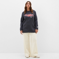 Свитшот удлиненный женский с начёсом MIST Cozy style, графит, размер 60 Свитшот удлиненный женский с начёсом MIST Cozy style, графит, размер 60