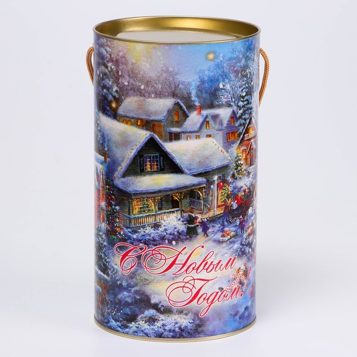 Новый год. Подарочная коробка, тубус &laquo;Дедушка Мороз&raquo; 120х220мм.