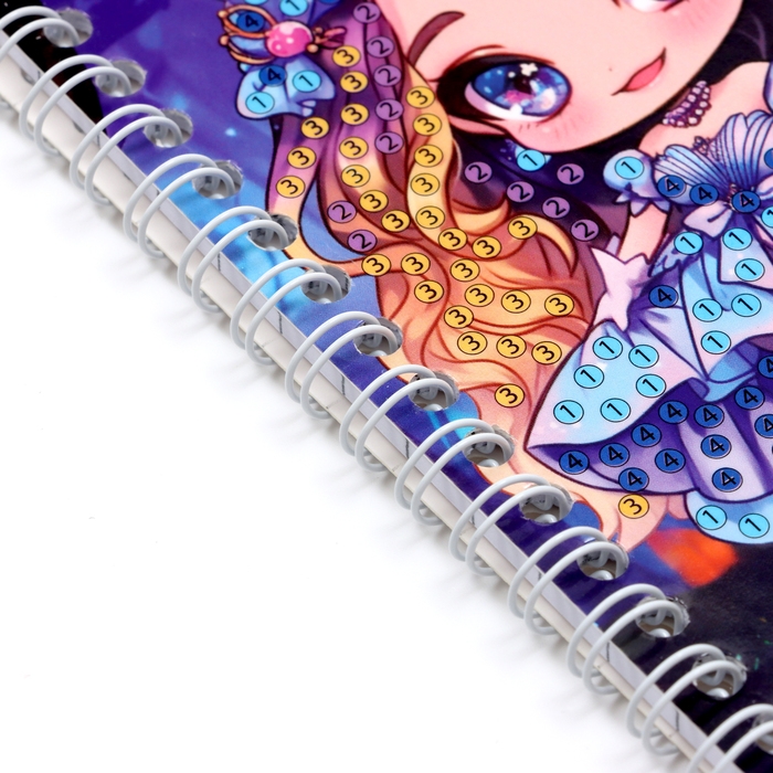 Алмазная мозаика с частичным заполнением для детей на блокноте &laquo;Модница&raquo;, 11 х 15 см, 48 листов