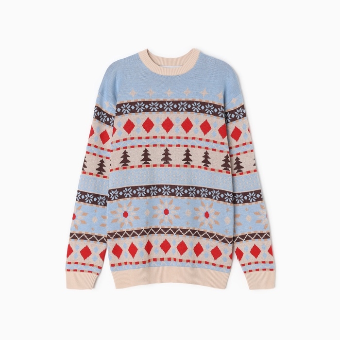 Новый год. Джемпер вязаный детский KAFTAN Scandinavia размер 36 (134-140 см), голубой Новый год. Джемпер вязаный детский KAFTAN Scandinavia размер 36 (134-140 см), голубой