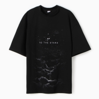 Футболка мужская MINAKU: STARS, цвет черный, р-р 50