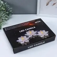 Светодиодная свеча LED "Свеча в лотосе" 3хLR1130, прозрачный 10,5х10,5х4,5 см