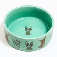 Миска керамическая "Важный пес" 250мл, 11,5 х 5 см, мятная Миска керамическая "Важный пес" 250мл, 11,5 х 5 см, мятная