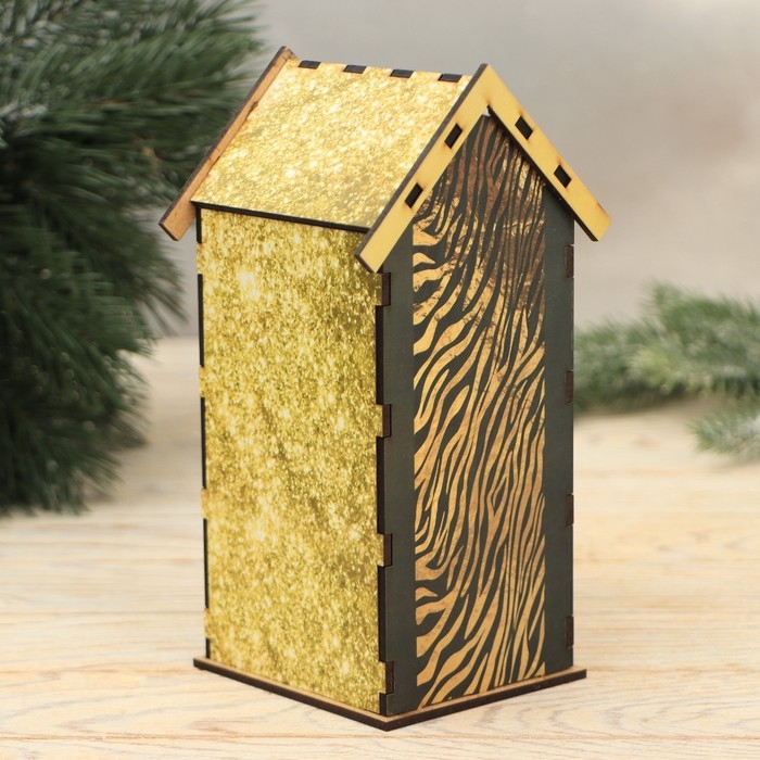 Новогодний, подарочный набор: Родословная книга и чайный домик &laquo;Новый год: Большого счастья в Новом году&raquo;, 28 х 11 х 24 см., набор