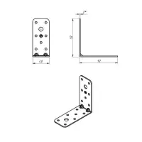 Уголок крепёжный 92 х 92 х 40 х 2 мм
