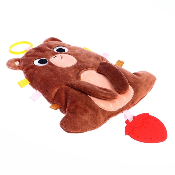 Подвеска с прорезывателем &laquo;Мишка&raquo;, шуршит, коричневый