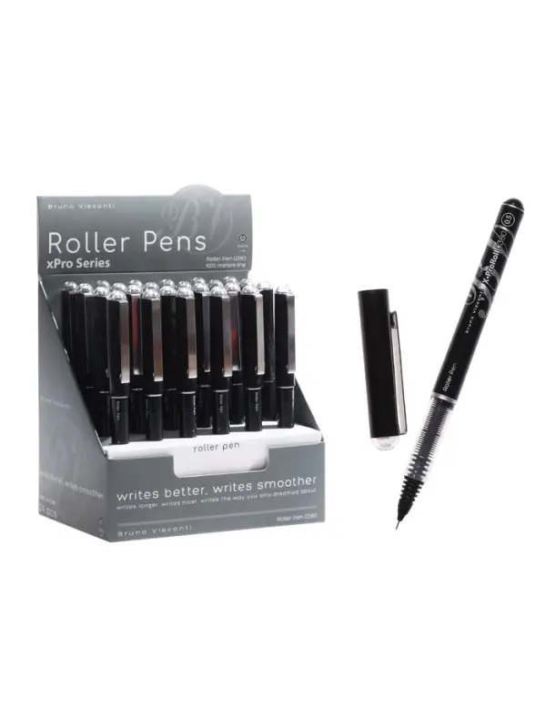 Ручка-роллер BrunoVisconti "XProRoll 0380" 0.5мм, стерж/черн с жидк чернилами