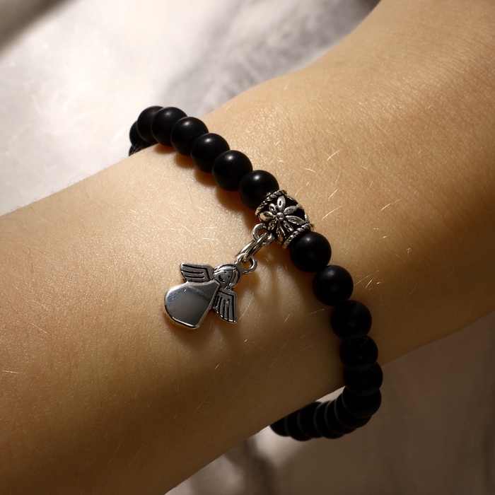 Браслет с подвеской МИКС шар №6 &laquo;Шунгит&raquo;, 5,5см