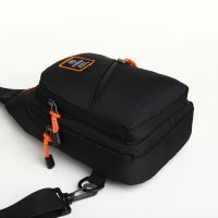 Сумка-слинг на молнии, наружный карман, цвет чёрный Сумка-слинг на молнии, наружный карман, цвет чёрный