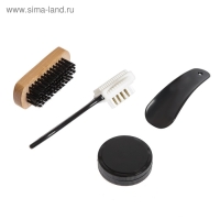 Подарочный набор дорожный для обуви &laquo;Джентльмен&raquo;: щётка 2 шт, губка, лопатка