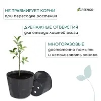 Пакет для рассады, 2 л, d = 17 см, h = 13 см, полиэтилен, чёрный, Greengo