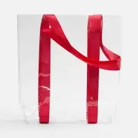 Шопер Clear Fest, ver.2, прозрачный с красными ручками