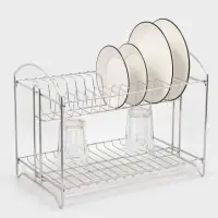 Сушилка для посуды универсальная, разборная, с поддоном, цвет хром 39,5*24*29,5см