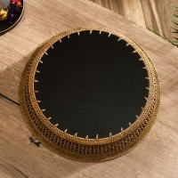 Корзина плетеная ротанг "Цветы 3", 34х34х6 см, МИКС