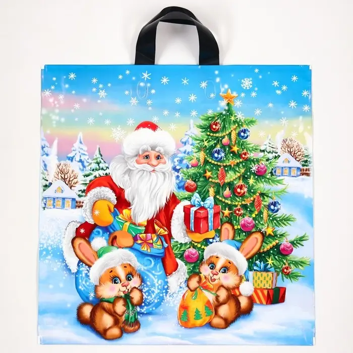 Пакет "В лесу", полиэтиленовый с петлевой ручкой, 44х44 см.