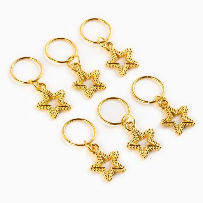 Пирсинг для волос новогодний &laquo;Самой яркой&raquo; на Новый год, 6 шт