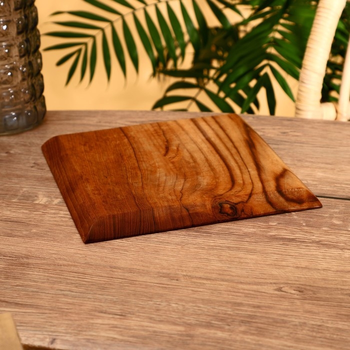 Тарелка квадратная 25х25х2 см, тиковое дерево