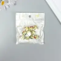 Бусины для творчества акрил "Цветочки на жёлтом" МИКС 1,6х1,6х1,6 см