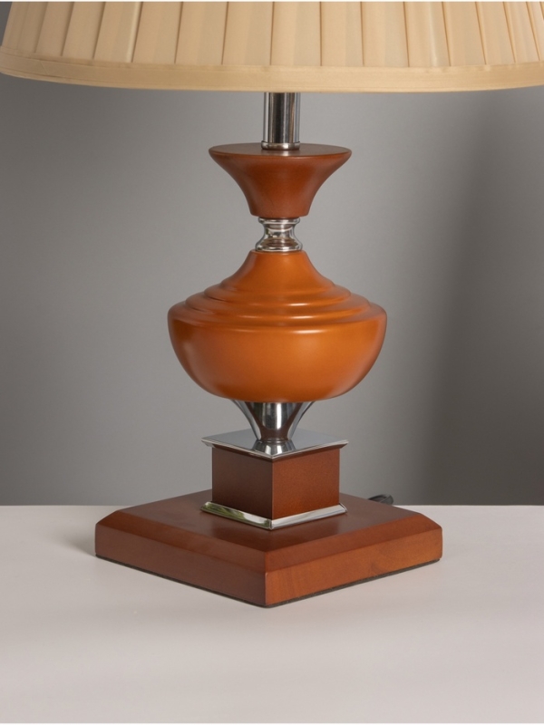 Лампа настольная BayerLux ЭКО "Крон" 1х40Вт Е27 коричневый/бежевый 30х30х49см