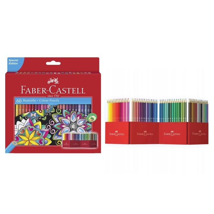 Карандаши 60 цветов Faber-Castell «Замок» шестигранный корпус, подарочная коробка Карандаши 60 цветов Faber-Castell «Замок» шестигранный корпус, подарочная коробка