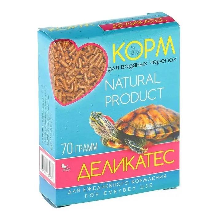 Корм &laquo;Деликатес&raquo; для водяных черепах, с морепродуктами, 70 г
