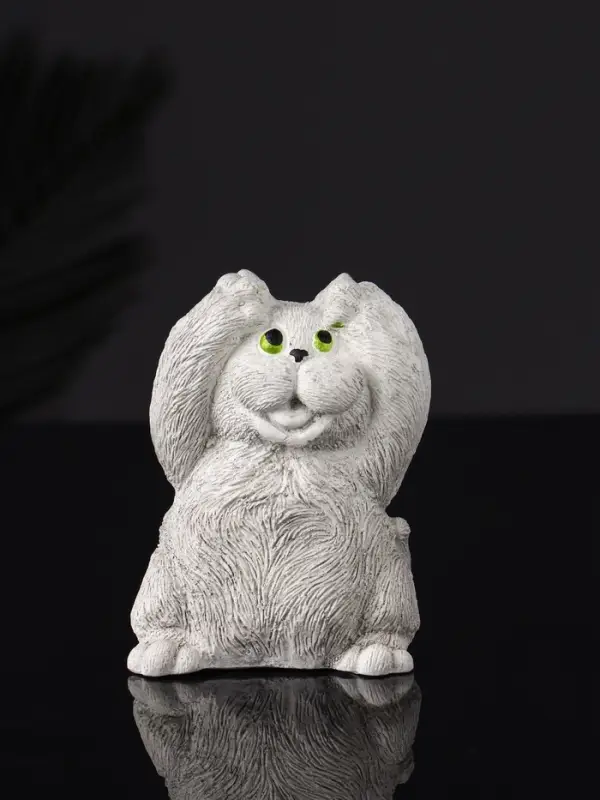 Набор статуэток "Три кота: ничего не вижу, не слышу, не говорю" 7 см, серый