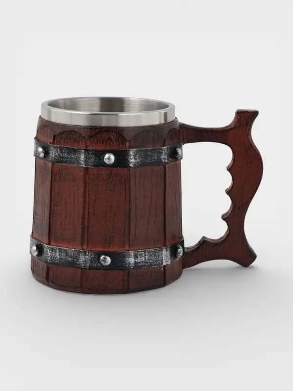 Кружка средневековая &laquo;Викинг&raquo;, 400 мл, нержавеющая сталь, коричневая