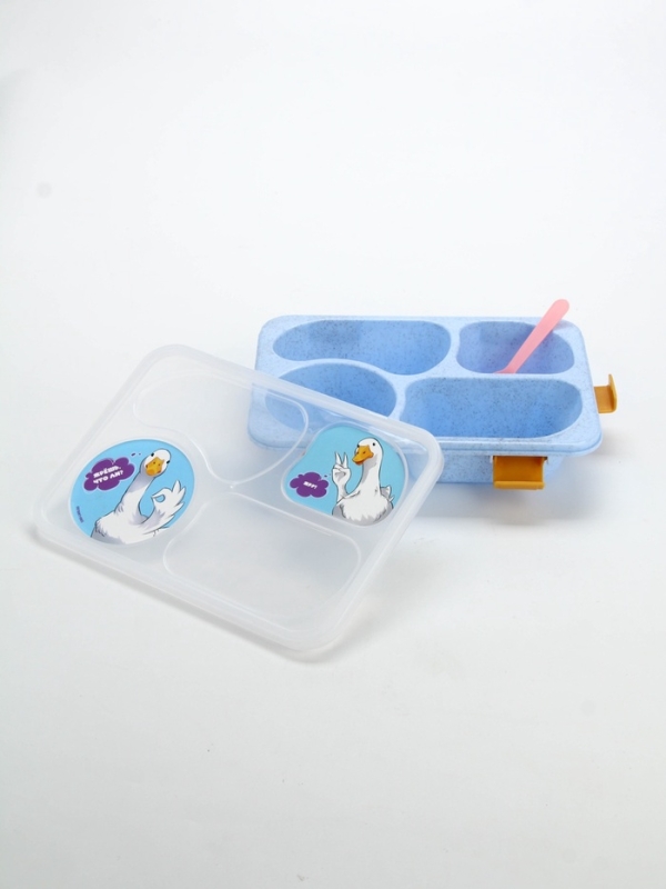 Ланч - бокс с 4 секциями &laquo;Наслаждаюсь&raquo;, 23 х 17 х 5,5 см, голубой