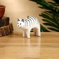 Набор сувенирный "Кошки" дерево H 7.5; 7; 5.5 см, цв. белый