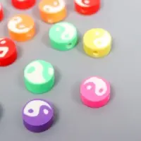 Бусины для творчества PVC "Инь-ян на круге" цветные набор 20 шт 1х1х1 см