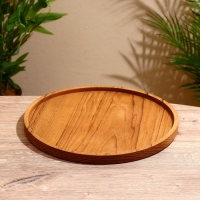 Блюдо 30х30х2 см, тиковое дерево