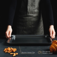 Противень Доляна &laquo;Жаклин. Прямоугольник&raquo;, 25,7&times;37,5&times;2 см, антипригарное покрытие, цвет чёрный