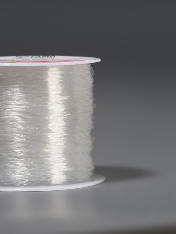 Нить для плетения 100&plusmn;1м d0,4мм эластичная силикон прозрачный АУ