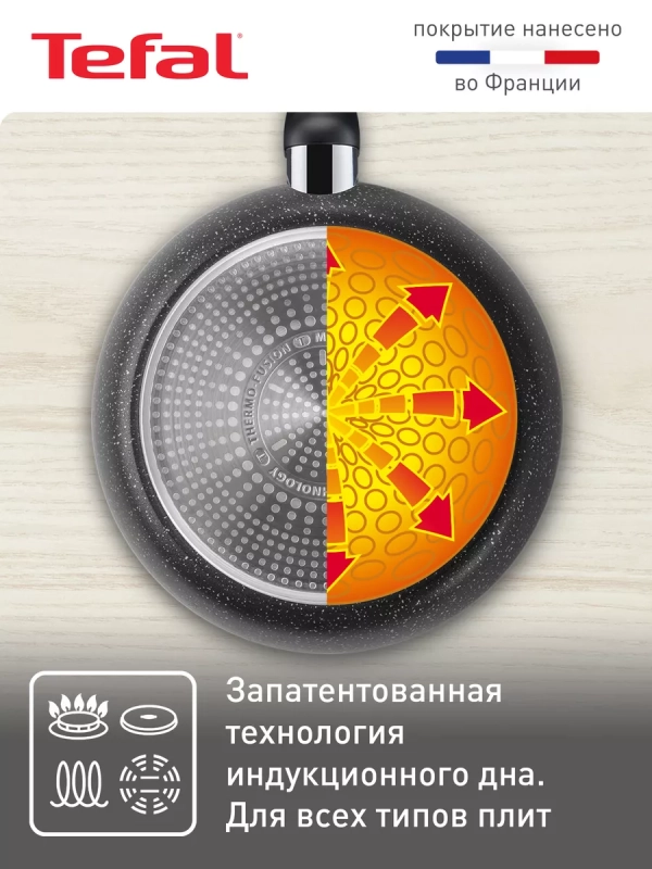 Сковорода Rock 24 см с антипригарным покрытием, глубокая