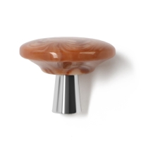 Ручка-кнопка CAPPIO PK106, d=32 мм, пластик, цвет хром/дерево, 8 шт. Ручка-кнопка CAPPIO PK106, d=32 мм, пластик, цвет хром/дерево, 8 шт.