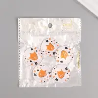 Кабошон стекло для творчества "Круг. Следы утки" 3х3 см