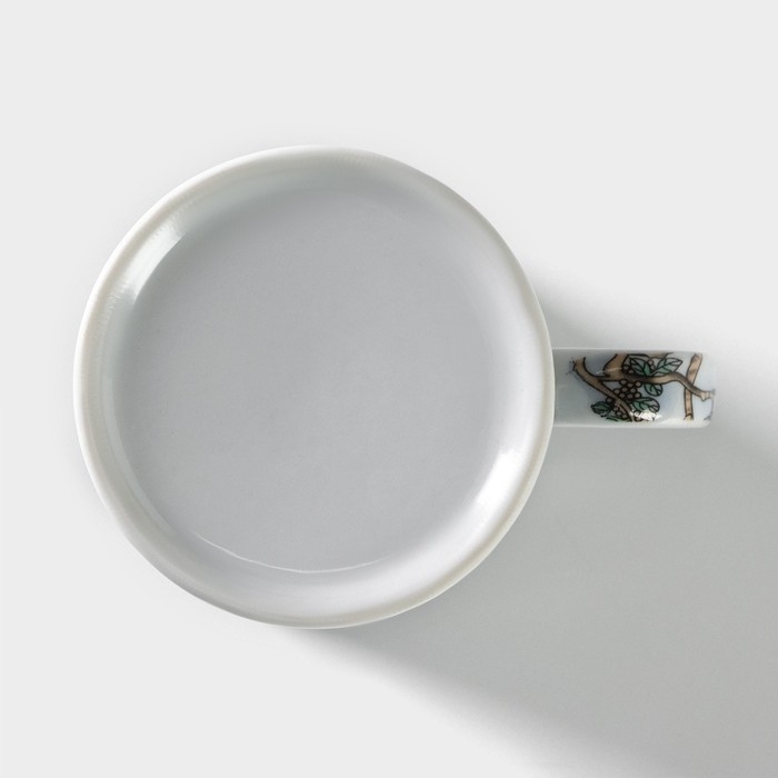 Кружка керамическая с крышкой и ситом &laquo;Птицы в пионах&raquo;, 300 мл