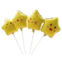 Воздушный шар фольгированный 10" &laquo;Звезда смайл&raquo;, для палочки, МИКС