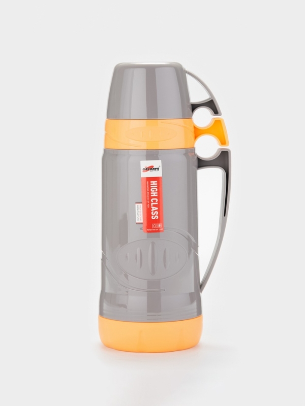 Термос 1 л, со стеклянной колбой, 11х31см, оранжевый