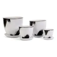 Набор горшков цветочный поддоном 4 шт 0,4 / 1 / 2,5 / 5 л керамика, Штрих