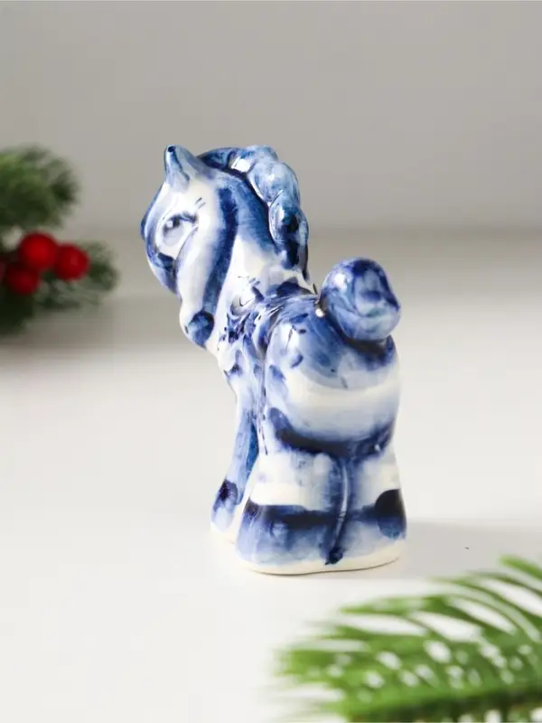 Сувенир Конь Яхонт, 8х8,5х3,5 см, гжель