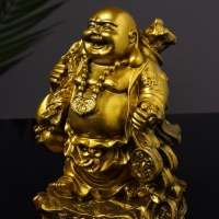 Статуэтка "Хотей приносит удачу и богатство" 14 см, цвет золото