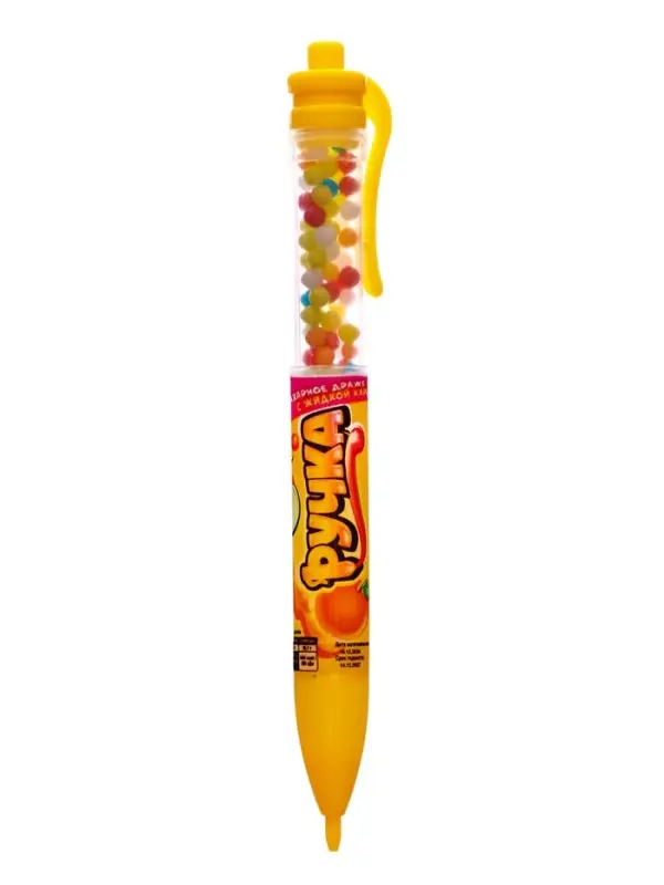 Сахарное драже с жидкой карамелью &laquo;Ручка&raquo; ассорти 8г*30шт*12