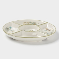 Менажница Доляна "Цветы" цвет белый  5 ячеек 25,5х3 см