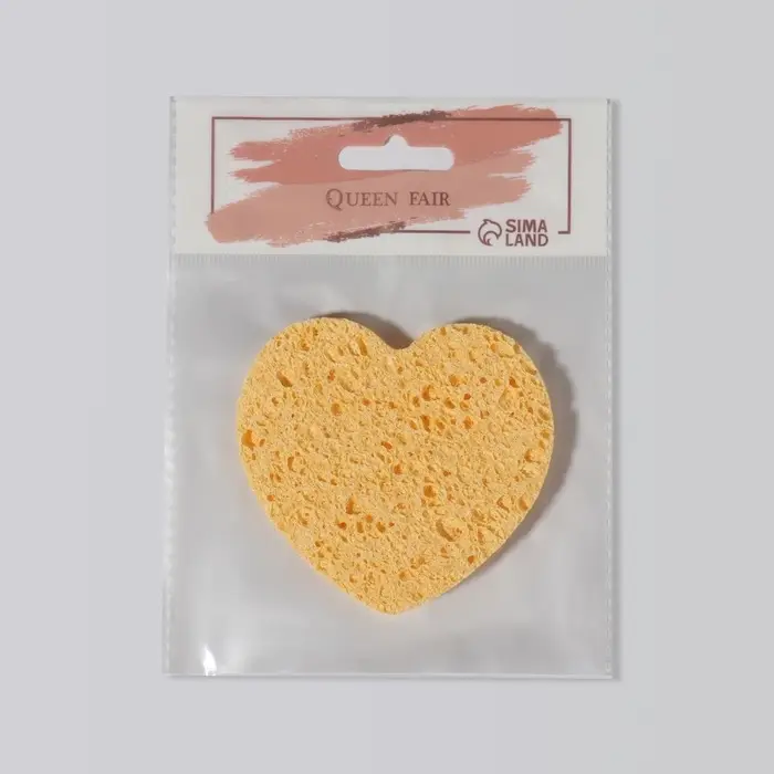 Спонж для умывания &laquo;Сердце&raquo;, 8.5&times;7.5 см, МИКС