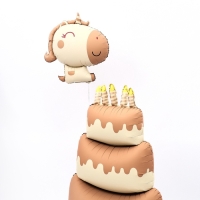 Шар фольгированный 31" "Счастливый единорог", матовый, цвет шоколаный