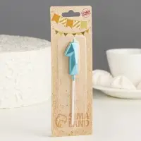 Свеча в торт на шпажке &laquo;Алмаз&raquo;, цифра 1, голубая, 5 см