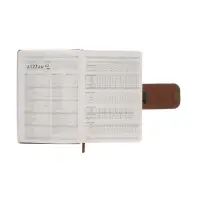 Ежедневник недатированный формат А5, с хлястиком, 96л, линия, пвх, Коричневый